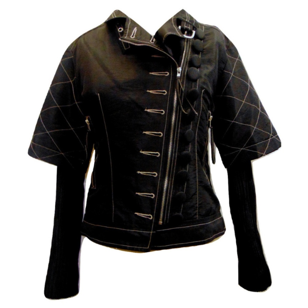 UbU moto asymmetrical zip black jacket Sz S